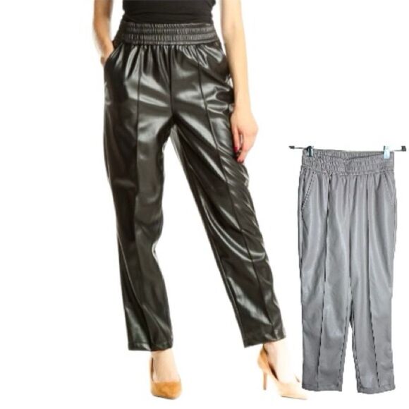 Maison d' Amelie Pants - Maison d' Amelie Paris Faux Leather Pull On Pants